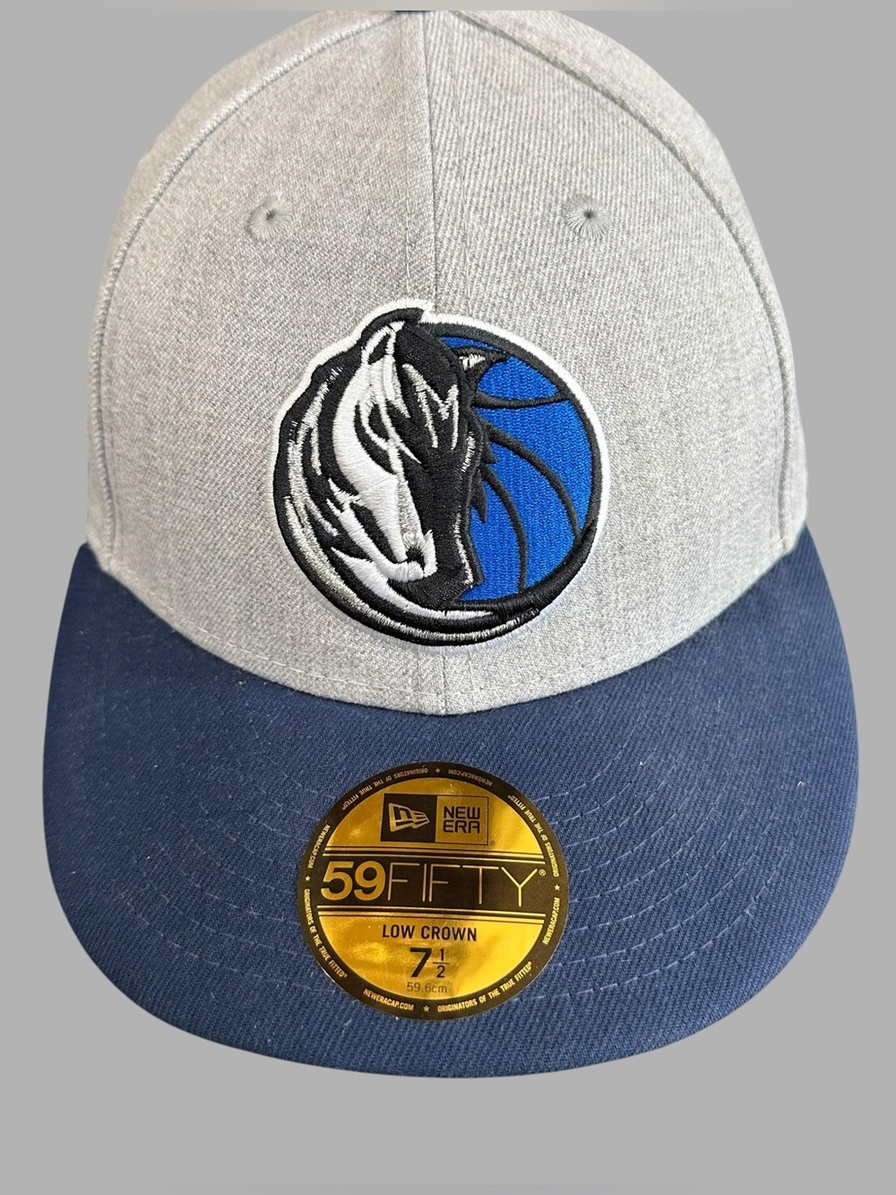 NWT Dallas Mavericks New Era "Low Crown" 59FIFTY Fitted Hat-Gray/Blue 7 1/2